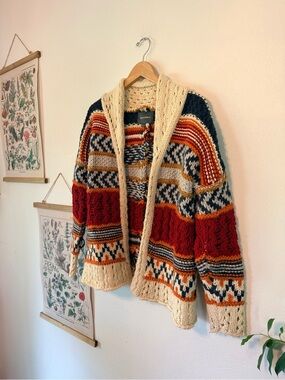 Lovemarks - XSmall - Chunky Striped Knit Cardigan Sweater